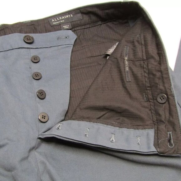 NEW ALLSAINTS Pants Workers Blue Size 36 Walde Skinny Fit Chino Mid Rise Regular - Picture 4 of 8